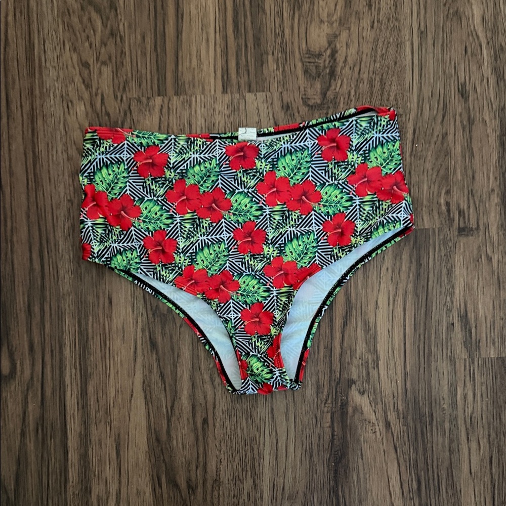 Floral High-Waisted Bikini Bottoms